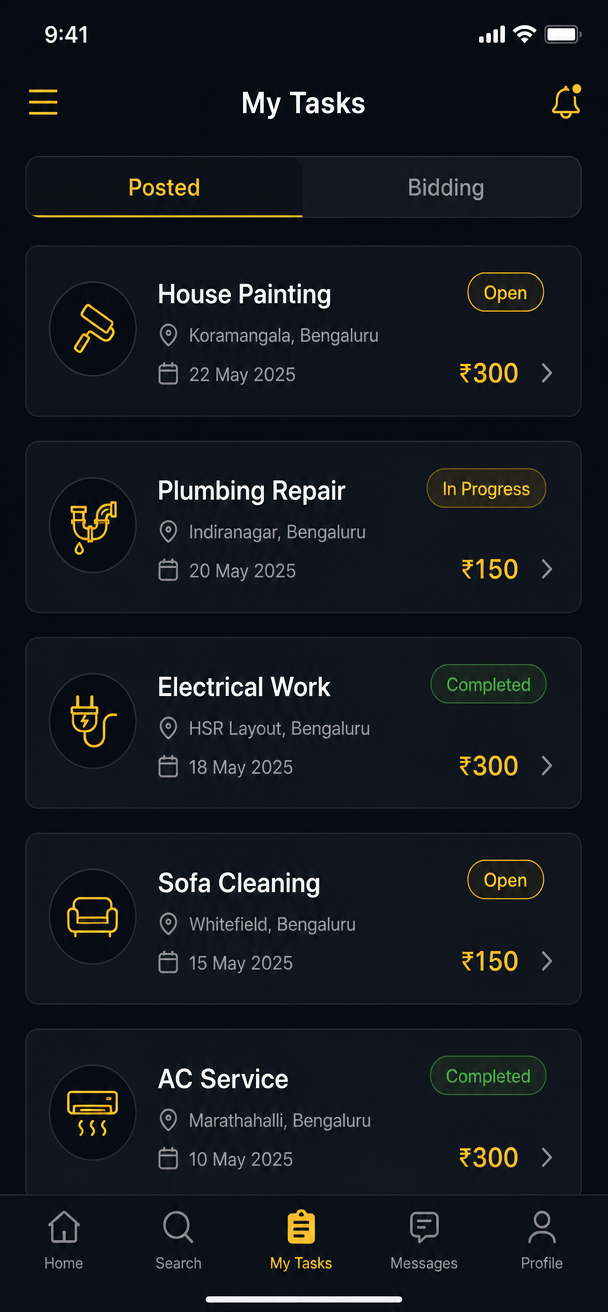 Tracking posted tasks and bids in PaidSheet